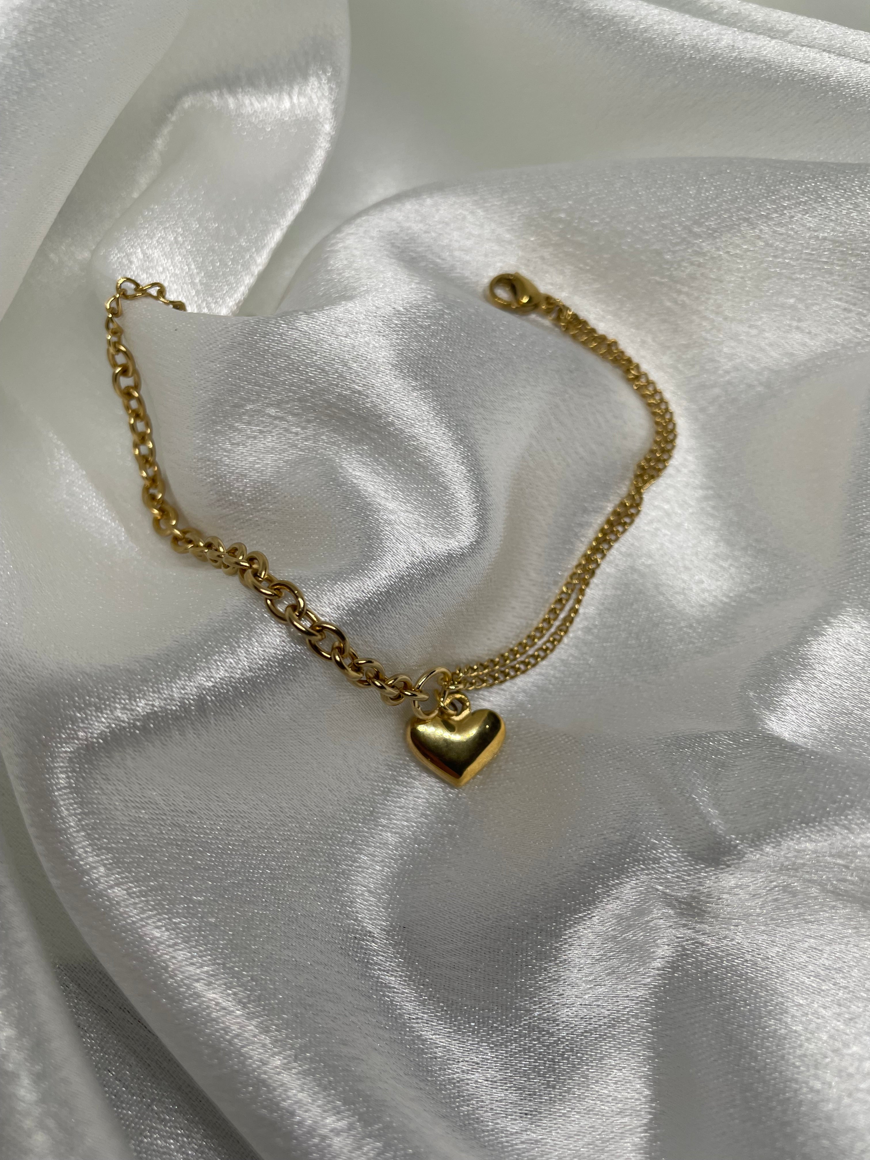 Double style heart bracelet